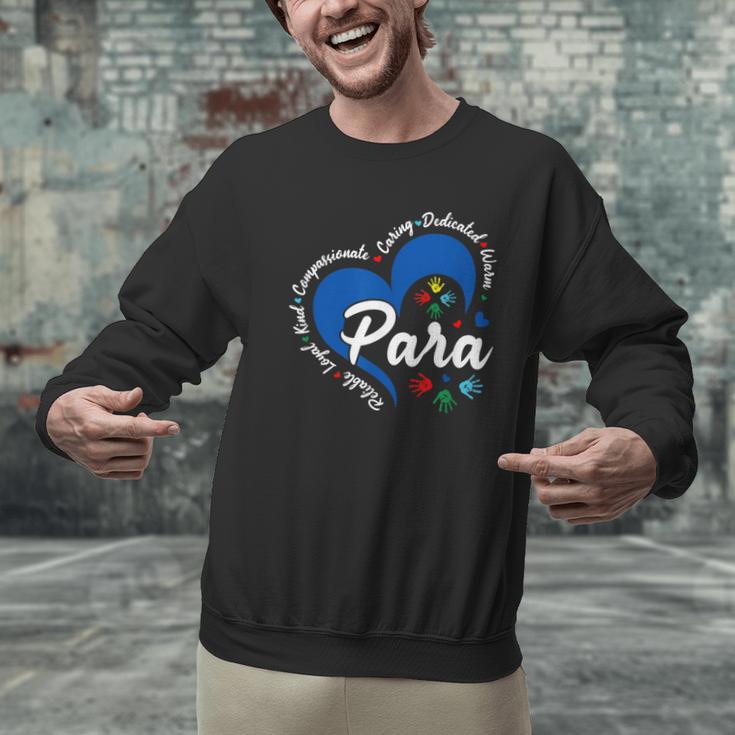 Para Heart Teacher Paraprofessional School Appreciation Men Graphic Sweatshirt, gift for family, gift for coworker Para Heart Teacher Paraprofessional School Appreciation Men Graphic Sweatshirt, gift for family, gift for coworker