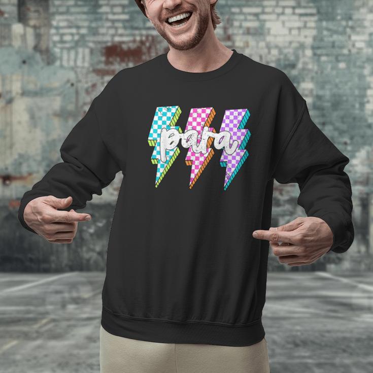 Para Squad Paraprofessional Teacher Lightning Bolt Men Graphic Sweatshirt, gift for family, gift for coworker Para Squad Paraprofessional Teacher Lightning Bolt Men Graphic Sweatshirt, gift for family, gift for coworker
