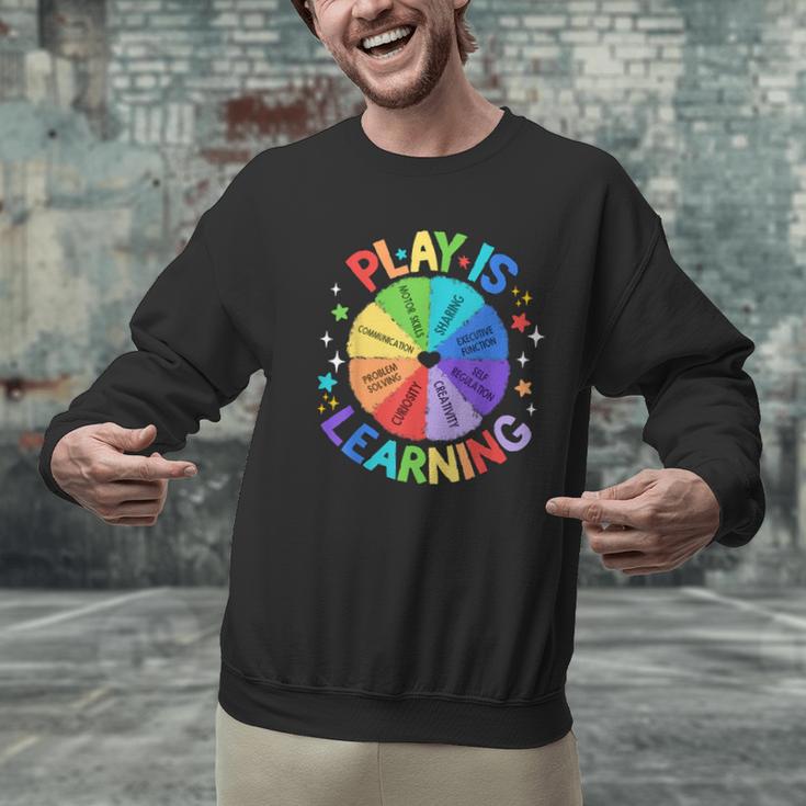 Play Is Learning Teacher Kindergarten For Men Women Kids Men Graphic Sweatshirt, gift for family, gift for coworker Play Is Learning Teacher Kindergarten For Men Women Kids Men Graphic Sweatshirt, gift for family, gift for coworker