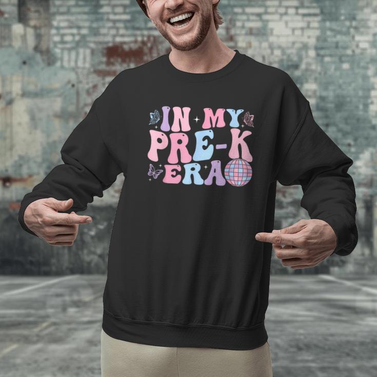 In My Pre K Era Groovy Back To School First Day Teacher Kids Men Graphic Sweatshirt, Groovy Teacher Sweatshirts, gift for family, gift for coworker