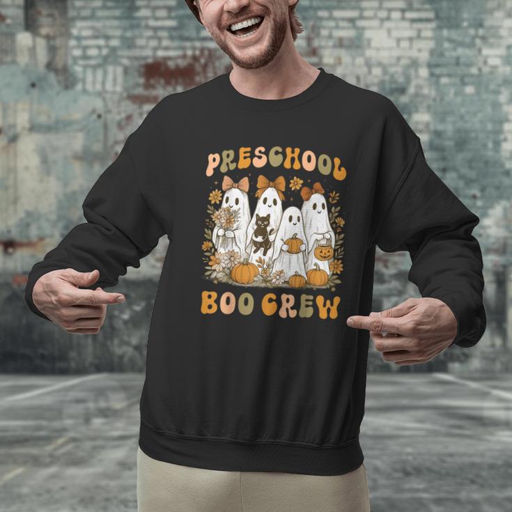 Preschool Boo Crew Teacher Kids Halloween Ghost Cat Pumpkin Men Graphic Sweatshirt, gift for family, gift for coworker Preschool Boo Crew Teacher Kids Halloween Ghost Cat Pumpkin Men Graphic Sweatshirt, gift for family, gift for coworker