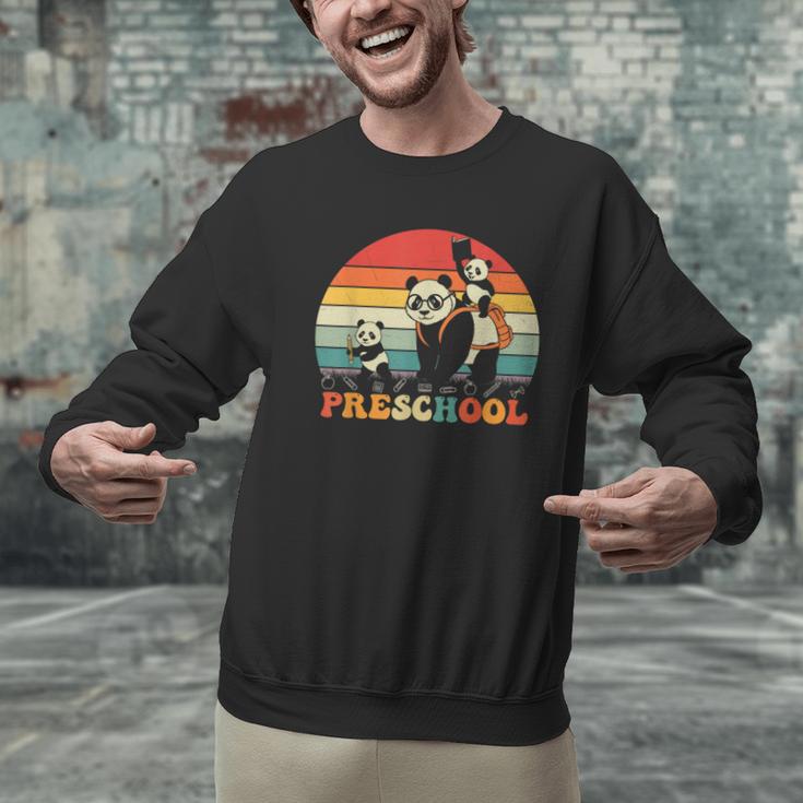 Preschool Panda Back To School Teacher Student Men Graphic Sweatshirt, gift for family, gift for coworker Preschool Panda Back To School Teacher Student Men Graphic Sweatshirt, gift for family, gift for coworker