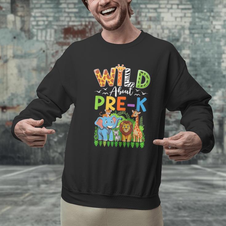 Preschool Teacher Kids Back To School Wild About Pre-K Men Graphic Sweatshirt, gift for family, gift for coworker