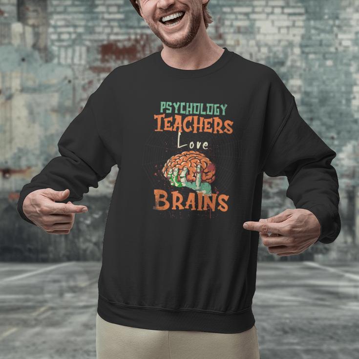 Psychology Teachers Love Brains Halloween For Psychologists Men Women Men Graphic Sweatshirt, gift for family, gift for coworker