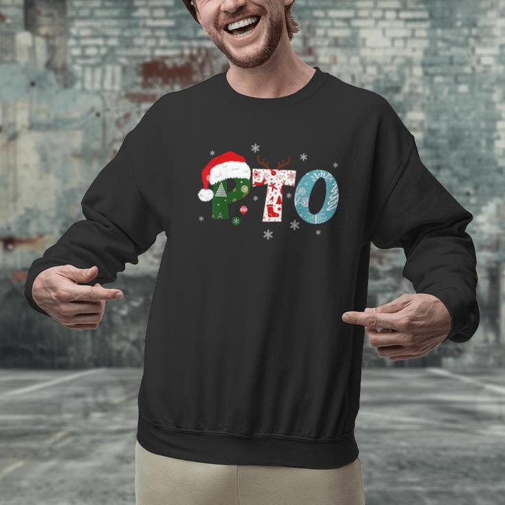 PTO Santa Hat Reindeer Parent Teacher Organization Christmas Men Graphic Sweatshirt, gift for family, gift for coworker PTO Santa Hat Reindeer Parent Teacher Organization Christmas Men Graphic Sweatshirt, gift for family, gift for coworker