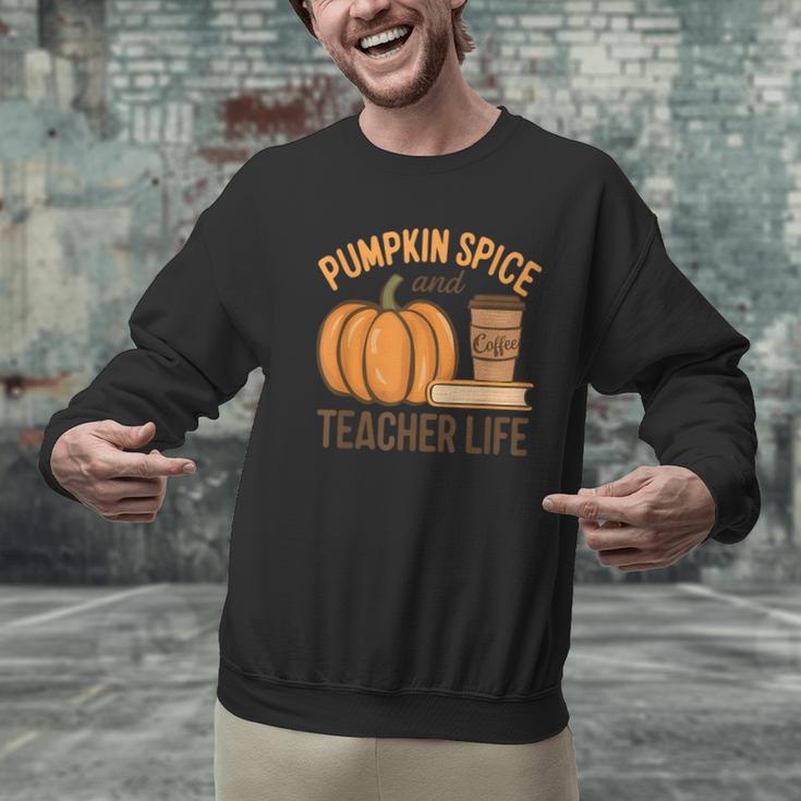 Pumpkin Spice And Teacher Life Halloween Teacher Men Graphic Sweatshirt, gift for family, gift for coworker Pumpkin Spice And Teacher Life Halloween Teacher Men Graphic Sweatshirt, gift for family, gift for coworker