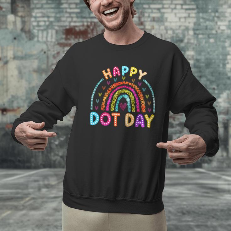Rainbow Happy Dot Day Shirts Teacher Kids September 15th Men Graphic Sweatshirt, gift for family, gift for coworker Rainbow Happy Dot Day Shirts Teacher Kids September 15th Men Graphic Sweatshirt, gift for family, gift for coworker
