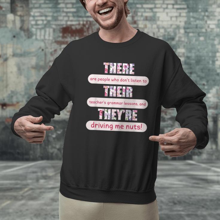 There Their They'Re Teacher English Grammar Police Men Graphic Sweatshirt, English Teacher Sweatshirts, gift for family, gift for coworker