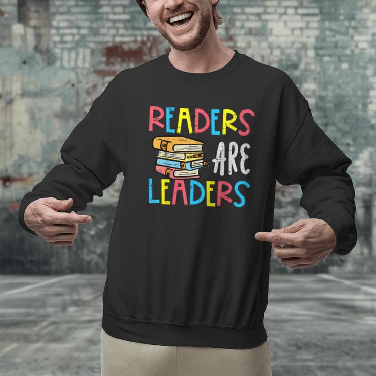 Readers Are Leaders Reading Book Lover Teacher Women Men Kid Men Graphic Sweatshirt, gift for family, gift for coworker