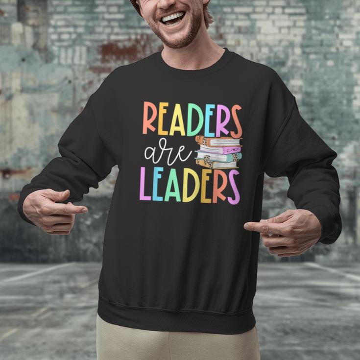 Readers Are Leaders Reading Book Lovers Teacher Women Kids Men Graphic Sweatshirt, gift for family, gift for coworker