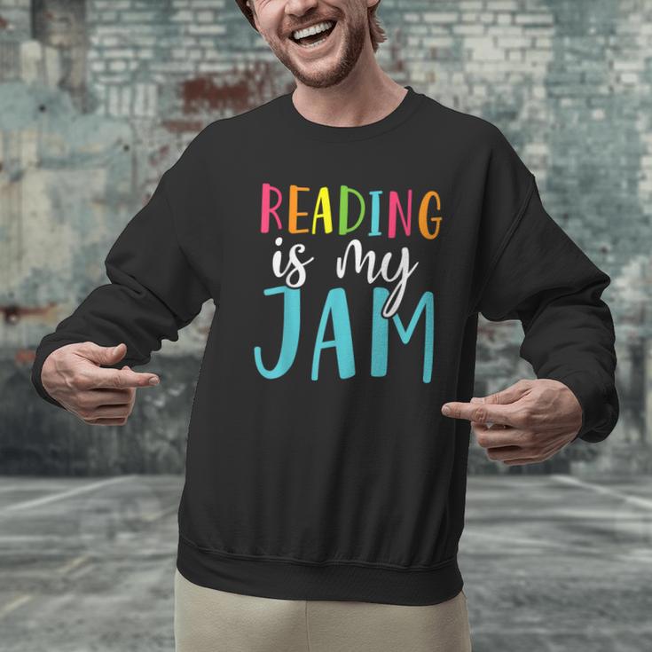 Reading Is My Jam Back To School Teacher Men Graphic Sweatshirt, gift for family, gift for coworker