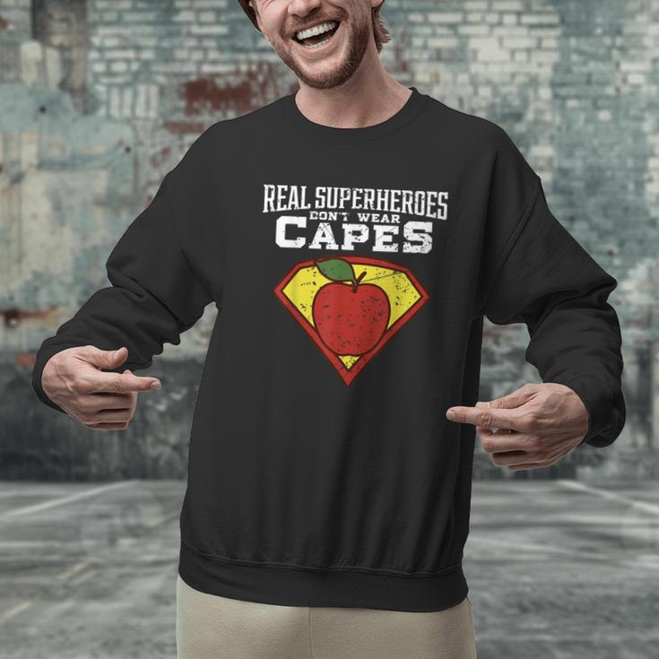 Real Superheroes Don't Wear Capes Teacher Shirt Teaching Te Men Graphic Sweatshirt, gift for family, gift for coworker
