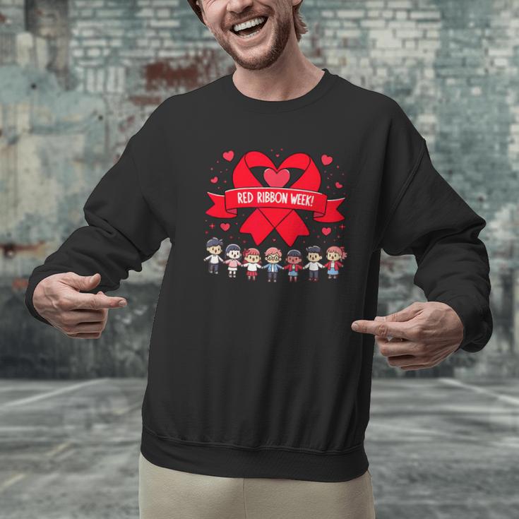 Red Ribbon Week Awareness For Students And Teachers Men Women Girls Kids Men Graphic Sweatshirt, gift for family, gift for coworker
