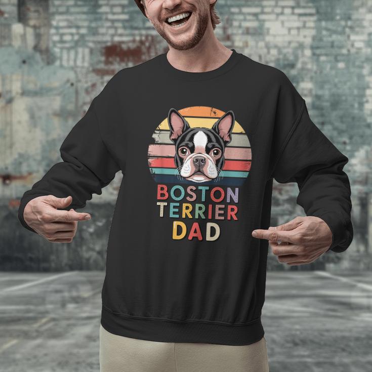 Retro Boston Terrier Dad Men Graphic Sweatshirt, Boston Terrier Dad Sweatshirts, gift for family, gift for coworker
