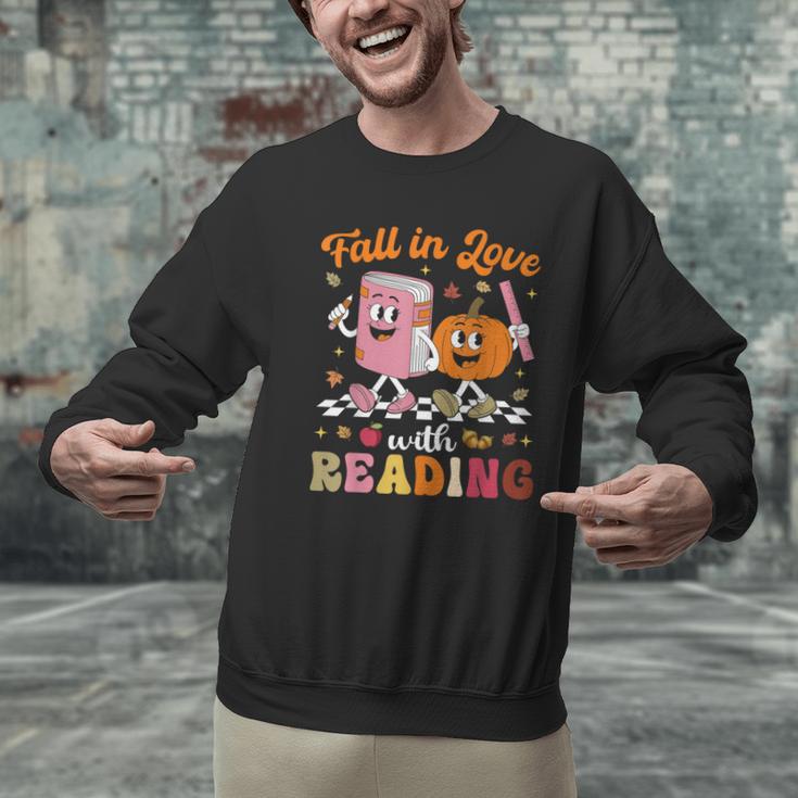 Retro Fall In Love With Learning Pumpkin Autumn Teacher Men Graphic Sweatshirt, gift for family, gift for coworker