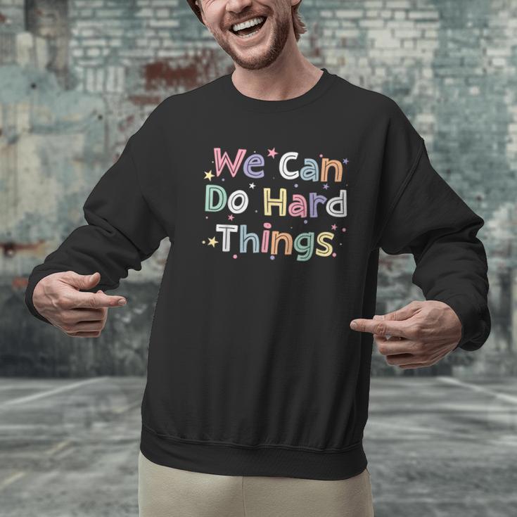 Retro We Can Do Hard-Things Teacher Back To School Men Graphic Sweatshirt, gift for family, gift for coworker