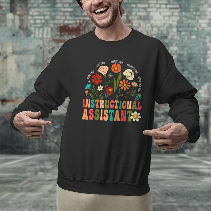 Retro Instructional Assistant Wildflowers Teacher Aide Men Graphic Sweatshirt, gift for family, gift for coworker