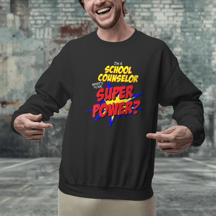 School Counselor Teacher Superhero Superpower Comic Book Men Graphic Sweatshirt, gift for family, gift for coworker