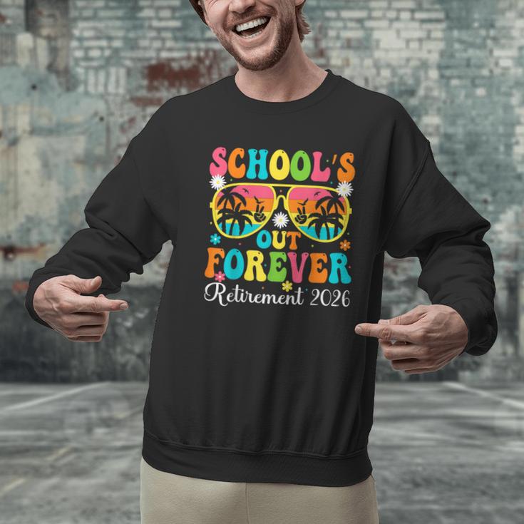 School's Out Forever Retirement 2026 Retro Retired Teacher Men Graphic Sweatshirt, gift for family, gift for coworker