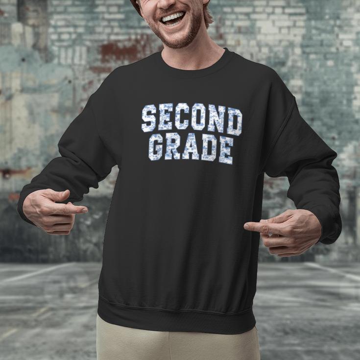 Second Grade Floral Blue Back To School 2nd Grade Teacher Men Graphic Sweatshirt, 2nd Grade Teacher Sweatshirts, gift for family, gift for coworker