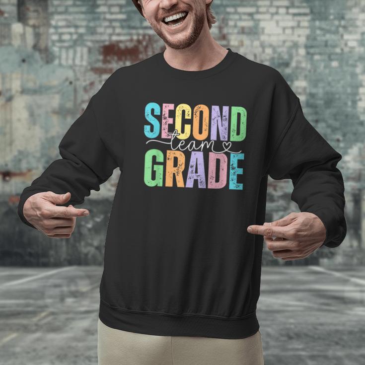 Second Grade Team Heart Teacher Student Back To School Girls Men Graphic Sweatshirt, gift for family, gift for coworker