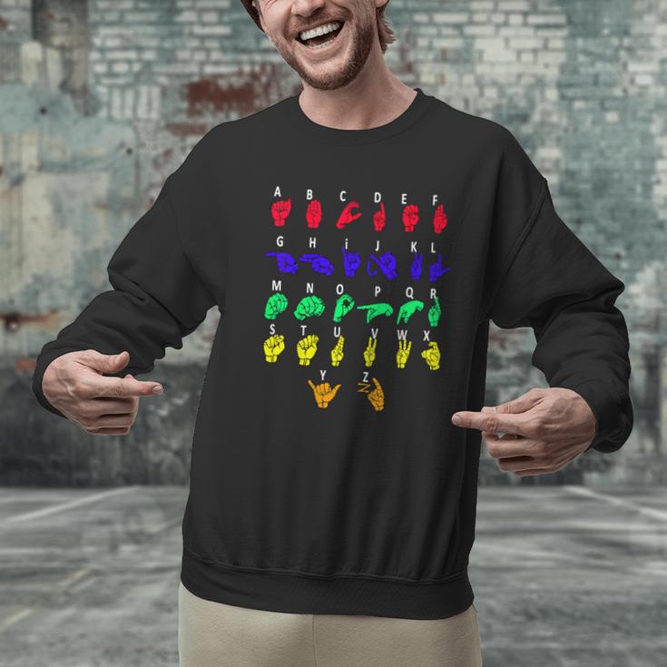 Sign Language Alphabet For ASL Interpreter Deaf Teacher Stud For Men Women Girls Kids Men Graphic Sweatshirt, gift for family, gift for coworker