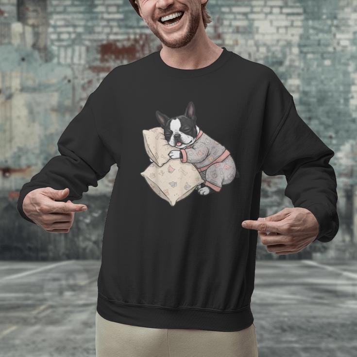 Sleepy Boston Terrier Pajama Men Women Kids Men Graphic Sweatshirt, gift for family, gift for coworker