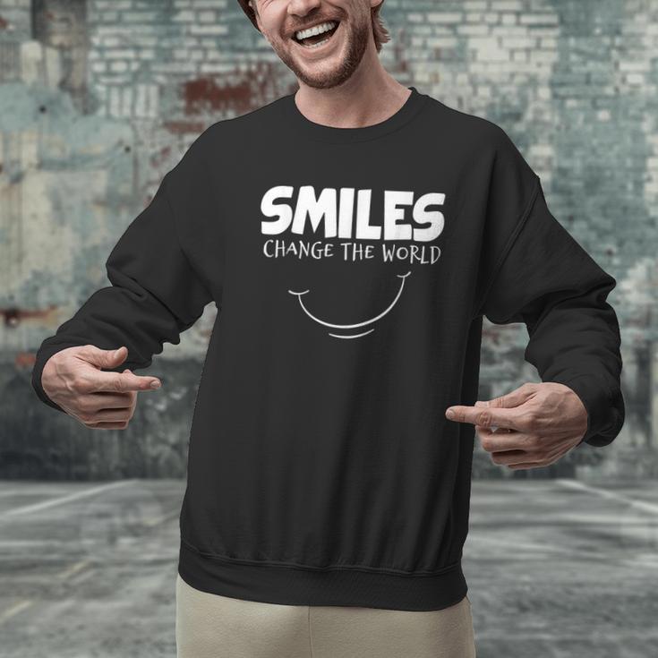 Smile Smiles Change The World Teacher T-Shirt Happy T-Shirt Men Graphic Sweatshirt, gift for family, gift for coworker