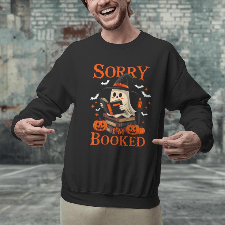 Sorry I'm Booked Ghost Reading Book Lover Teacher Halloween Men Graphic Sweatshirt, gift for family, gift for coworker Sorry I'm Booked Ghost Reading Book Lover Teacher Halloween Men Graphic Sweatshirt, gift for family, gift for coworker