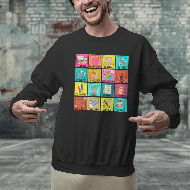 Spanish Teacher Back To School Maestra Dual Language Crew Men Graphic Sweatshirt, gift for family, gift for coworker Spanish Teacher Back To School Maestra Dual Language Crew Men Graphic Sweatshirt, gift for family, gift for coworker