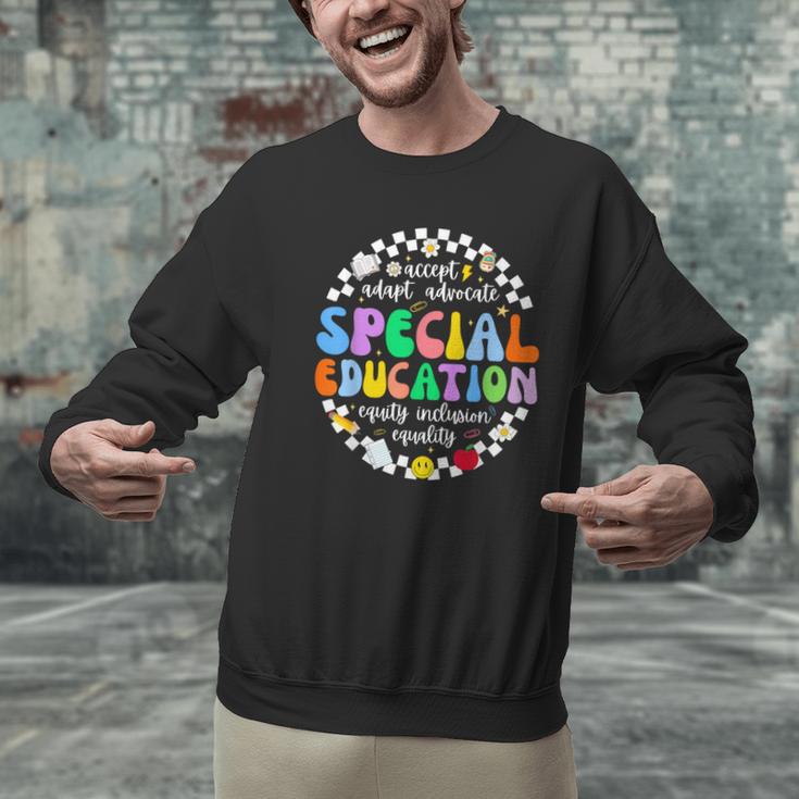 Special Education Teacher SPED Squad Team Kids Men Groovy Men Graphic Sweatshirt, Groovy Teacher Sweatshirts, gift for family, gift for coworker