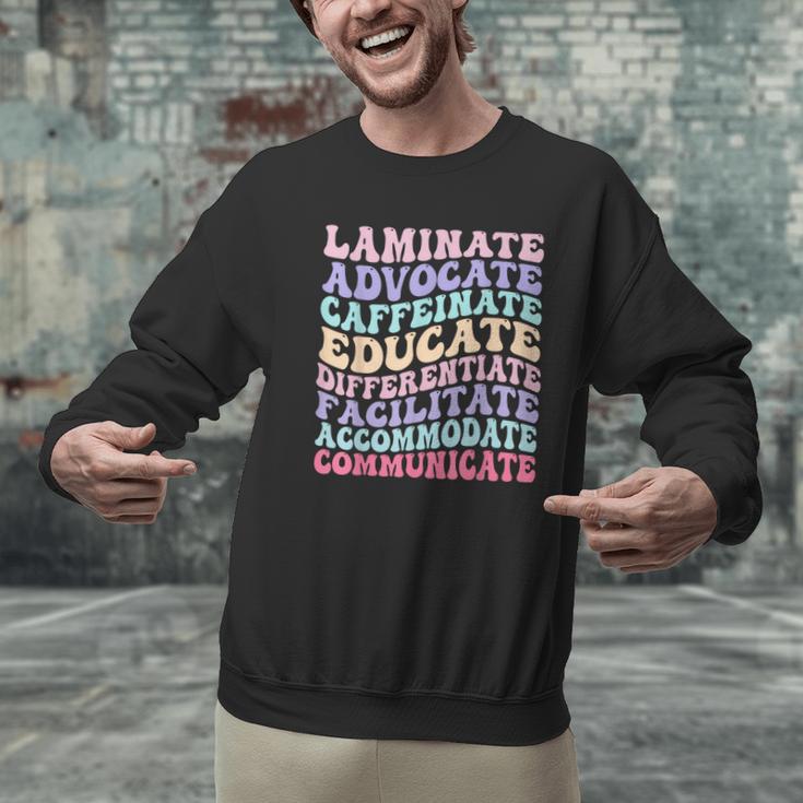 Sped Caffeinate Advocate Laminate Educate Teacher Men Graphic Sweatshirt, gift for family, gift for coworker