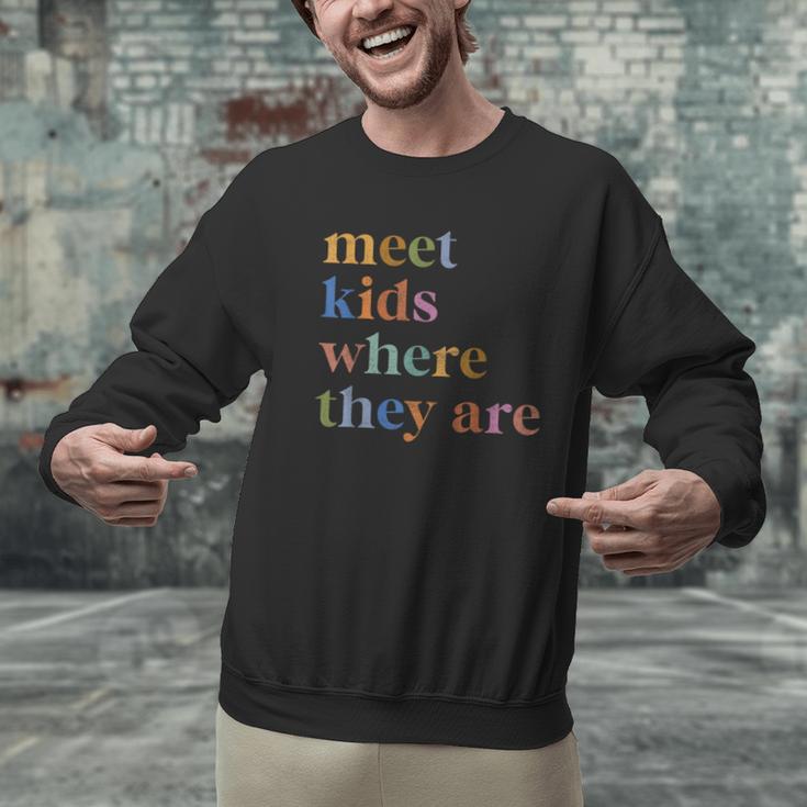 SPED Teacher SLP Meet Kids Where They Are Special Education Men Graphic Sweatshirt, gift for family, gift for coworker SPED Teacher SLP Meet Kids Where They Are Special Education Men Graphic Sweatshirt, gift for family, gift for coworker