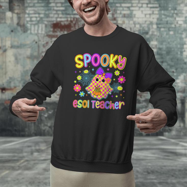 Spooky ESOL Teacher Halloween ESOL Teaching Coquette Men Graphic Sweatshirt, gift for family, gift for coworker Spooky ESOL Teacher Halloween ESOL Teaching Coquette Men Graphic Sweatshirt, gift for family, gift for coworker