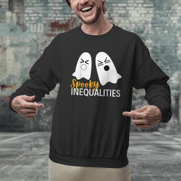 Spooky Ghost Inequalities Halloween Math Teacher Men Graphic Sweatshirt, gift for family, gift for coworker Spooky Ghost Inequalities Halloween Math Teacher Men Graphic Sweatshirt, gift for family, gift for coworker