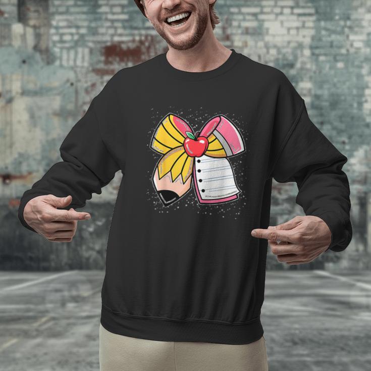 Student Teacher Coquette Bow Pencil Back To School First Day Men Graphic Sweatshirt, gift for family, gift for coworker Student Teacher Coquette Bow Pencil Back To School First Day Men Graphic Sweatshirt, gift for family, gift for coworker