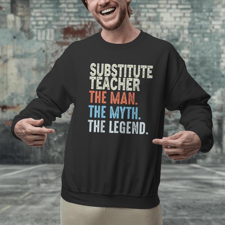 Substitute Teacher Man The Myth The Legend Appreciation Day Men Graphic Sweatshirt, gift for family, gift for coworker Substitute Teacher Man The Myth The Legend Appreciation Day Men Graphic Sweatshirt, gift for family, gift for coworker