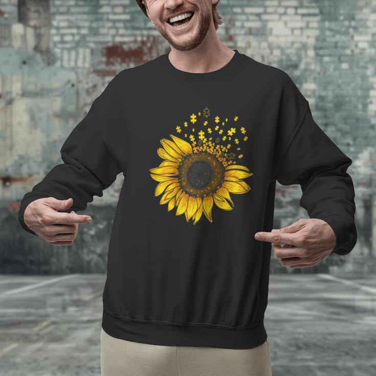 Sunflower Puzzle Pieces Autism Awareness For Mom Teacher For Women Men Graphic Sweatshirt, gift for family, gift for coworker Sunflower Puzzle Pieces Autism Awareness For Mom Teacher For Women Men Graphic Sweatshirt, gift for family, gift for coworker