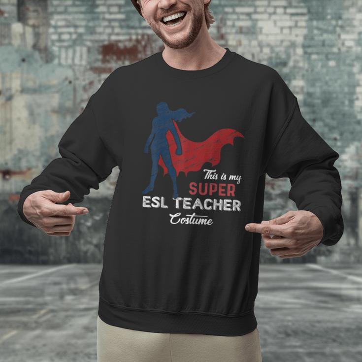 This Is My Super ESL Teacher Costume Lazy Halloween Men Graphic Sweatshirt, Esl Teacher Sweatshirts, Super Teacher Sweatshirts, gift for family, gift for coworker This Is My Super ESL Teacher Costume Lazy Halloween Men Graphic Sweatshirt, Esl Teacher Sweatshirts, Super Teacher Sweatshirts, gift for family, gift for coworker