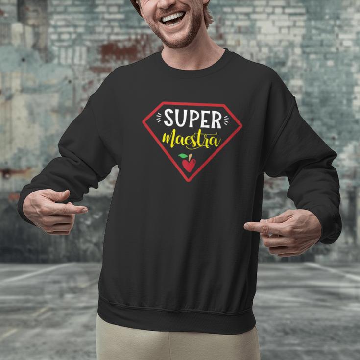 Super Heroe Maestra Espanol Spanish Super Teacher Men Graphic Sweatshirt, Super Teacher Sweatshirts, gift for family, gift for coworker