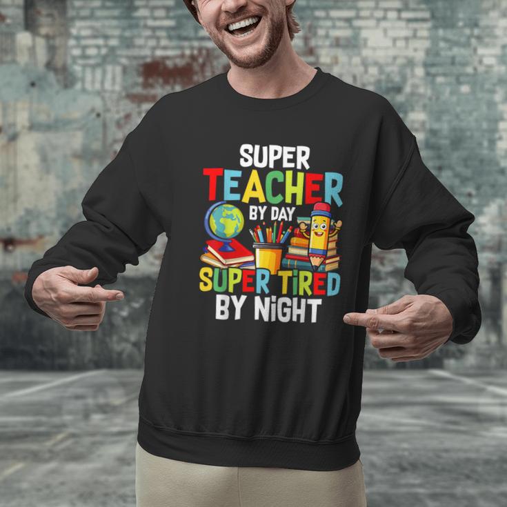 Super Teacher By Day Super Tired By Night Men Graphic Sweatshirt, Super Teacher Sweatshirts, gift for family, gift for coworker Super Teacher By Day Super Tired By Night Men Graphic Sweatshirt, Super Teacher Sweatshirts, gift for family, gift for coworker