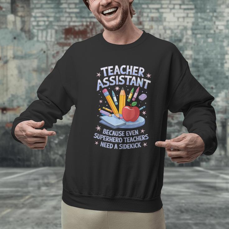 Superhero Sidekick Teaching Teach School Teacher Assistant Men Graphic Sweatshirt, gift for family, gift for coworker