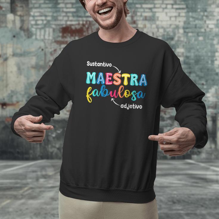 Sustantivo Maestra Fabulosa Adjetivo Spanish Teacher Men Graphic Sweatshirt, gift for family, gift for coworker