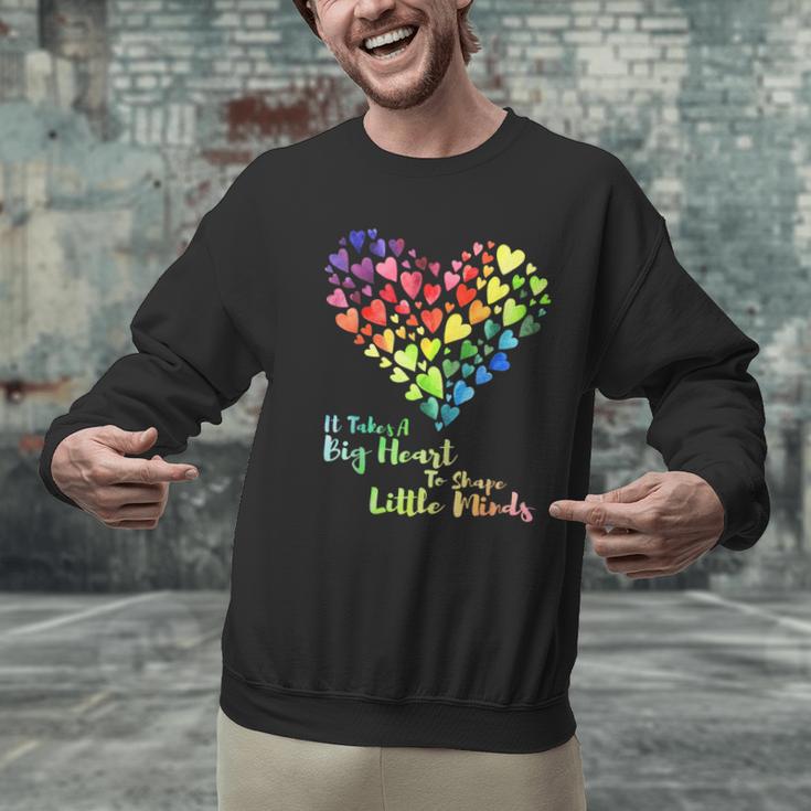 It Takes A Big Heart To Shape Little Minds Teacher Student Men Women Kids Men Graphic Sweatshirt, gift for family, gift for coworker