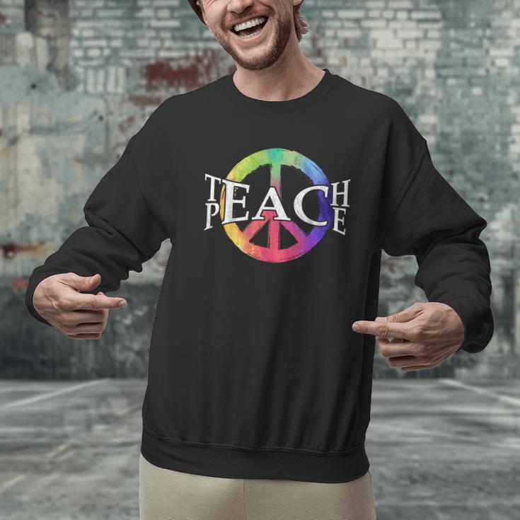Teach Peace For Teachers And Educators Counselor Men Graphic Sweatshirt, gift for family, gift for coworker Teach Peace For Teachers And Educators Counselor Men Graphic Sweatshirt, gift for family, gift for coworker