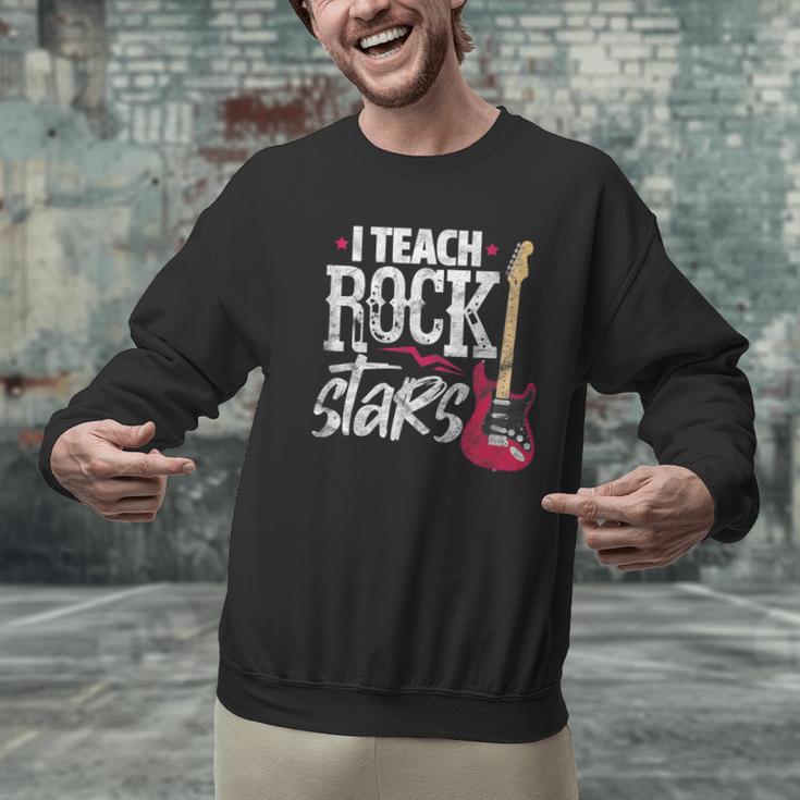 I Teach Rock Stars Music Teacher Guitar Player Men Graphic Sweatshirt, gift for family, gift for coworker