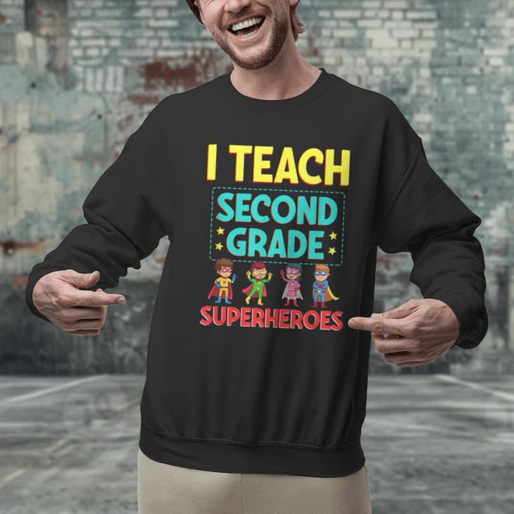 I Teach Second Grade Superheroes Teacher Superhero Men Graphic Sweatshirt, gift for family, gift for coworker