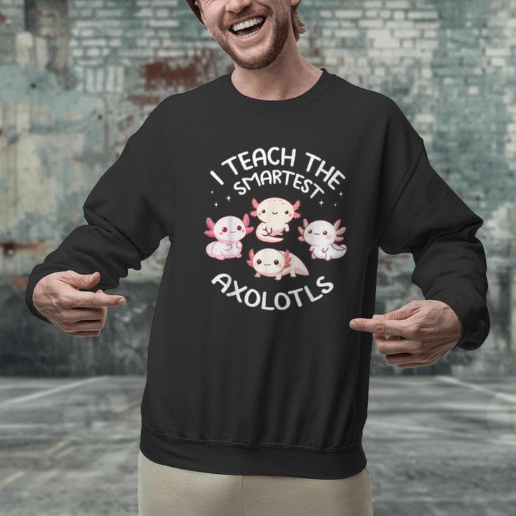 I Teach The Smartest Axolotls Cute Teacher Axolotl Men Graphic Sweatshirt, gift for family, gift for coworker I Teach The Smartest Axolotls Cute Teacher Axolotl Men Graphic Sweatshirt, gift for family, gift for coworker