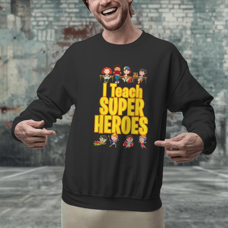 I Teach Super Heroes Comic Book Hero Teacher School Men Graphic Sweatshirt, Super Teacher Sweatshirts, gift for family, gift for coworker