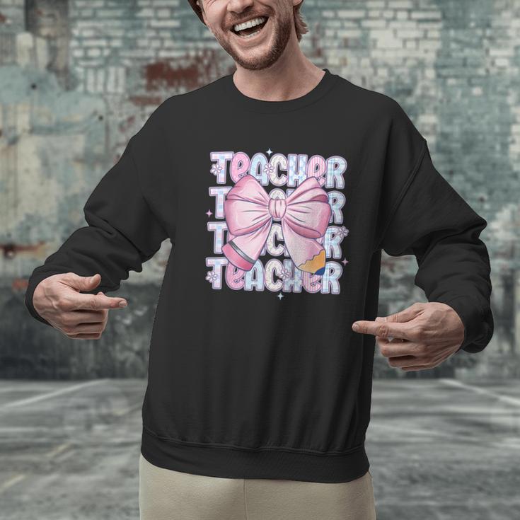 Teacher Bow Pencil Flowers Teacher Back To School Men Graphic Sweatshirt, gift for family, gift for coworker Teacher Bow Pencil Flowers Teacher Back To School Men Graphic Sweatshirt, gift for family, gift for coworker